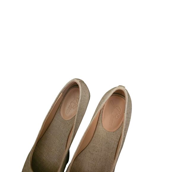 Seville espadrille wedges in metallic canvas sz 7 cream shoes SH413 - Picture 7 of 7